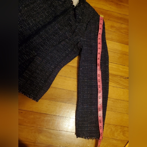 Rebecca Taylor Rainbow Tweed Jacket in Navy. Funfetti. Pleated parts. Size 6. - Picture 15 of 15